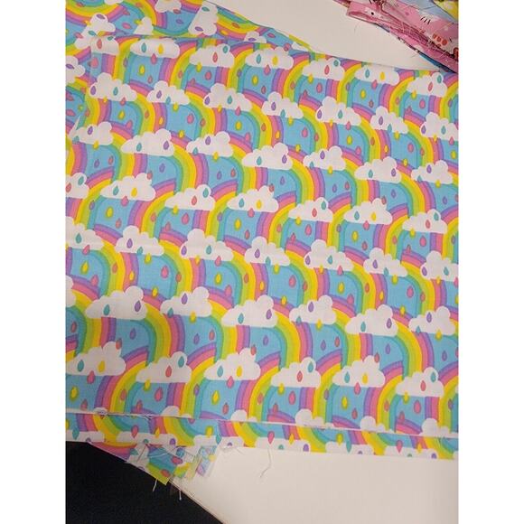 Rainbow Cotton Fabric Fat quarters Set Of 4 New - Picture 1 of 3
